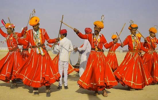 Colorful costumes Gair dancers